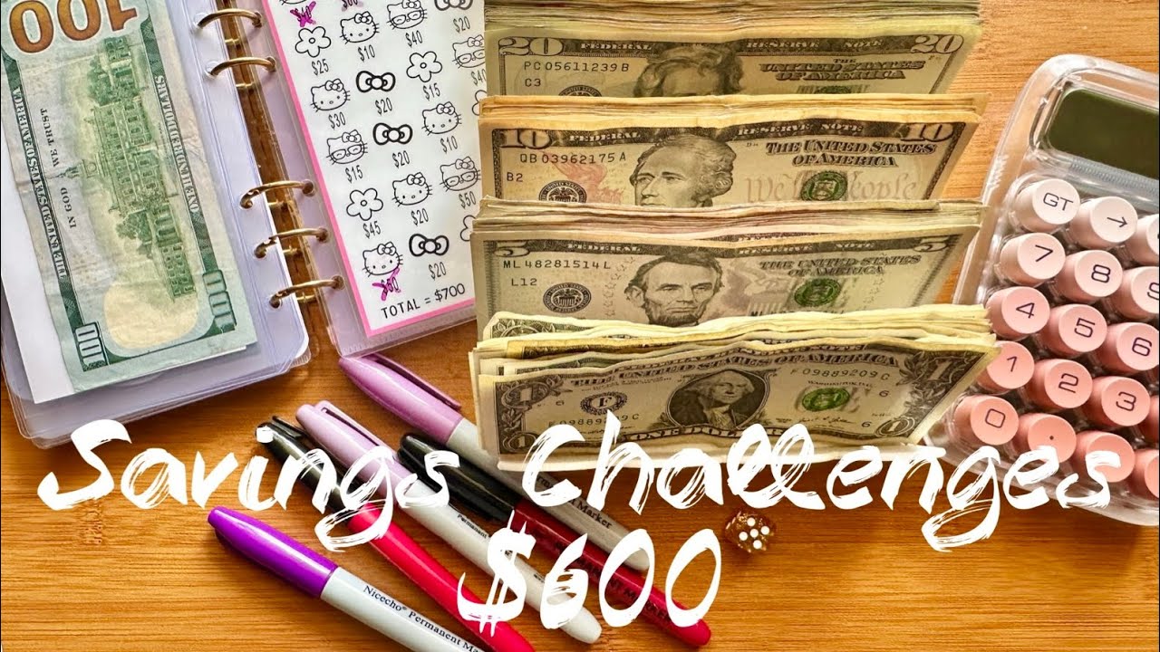 Cash Stuffing $600 Savings challenges #cashstuffing #savingschallenges #money 