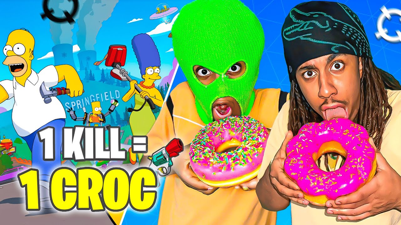 1 KILL = 1 CROC dans le DONUT d’HOMER SIMPSON sur FORTNITE 😂 (feat Mini Snokzy)