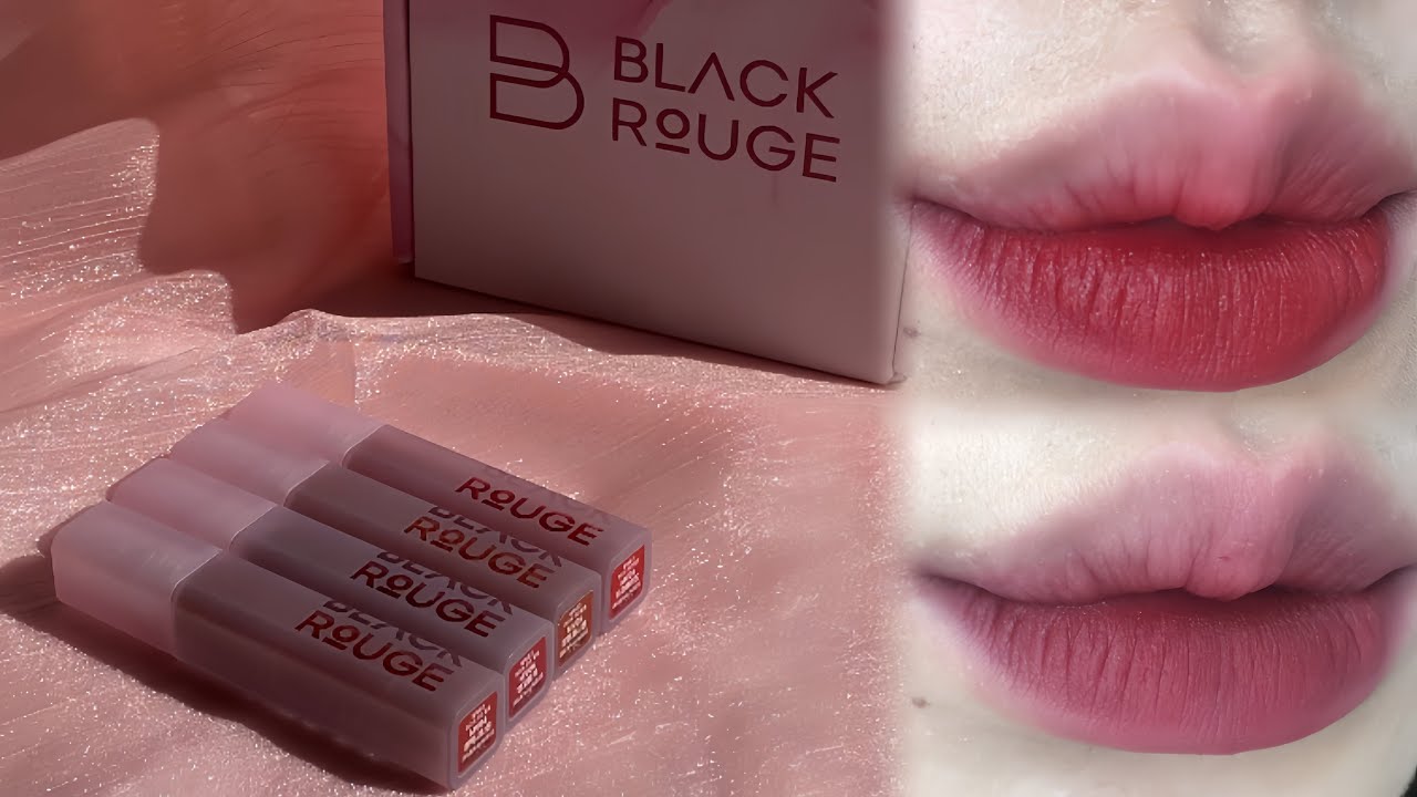 Swatch Black Rouge Muddish Cushion Velvet | Son bùn mờ mịn rãnh môi | Thanhnu00