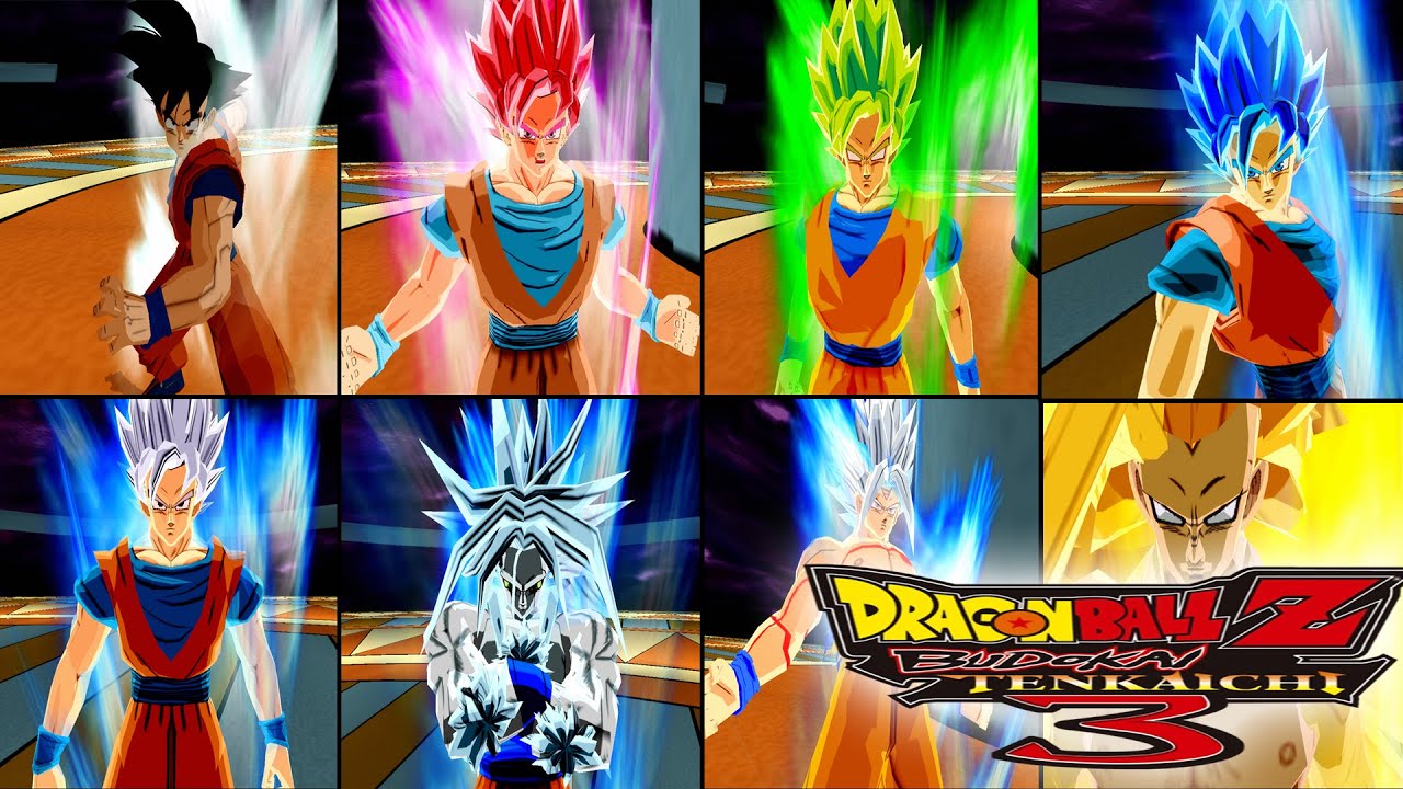 Goku All Transformations + Non Canon Dragon Ball Ultimate Budokai Tenkaichi 3 (Mods)