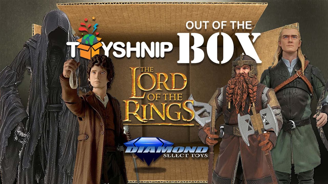 Out of the Box | Lord of the Rings | Gimli - Legolas - Frodo - Nazgul - Gallum | Diamond Select