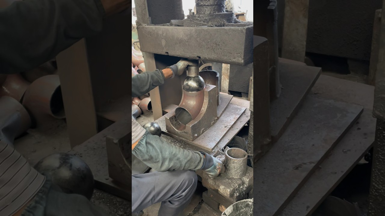 Satisfying Iron Pipe Bending with Giant Steel Balls: Perfect Pipe Joints!