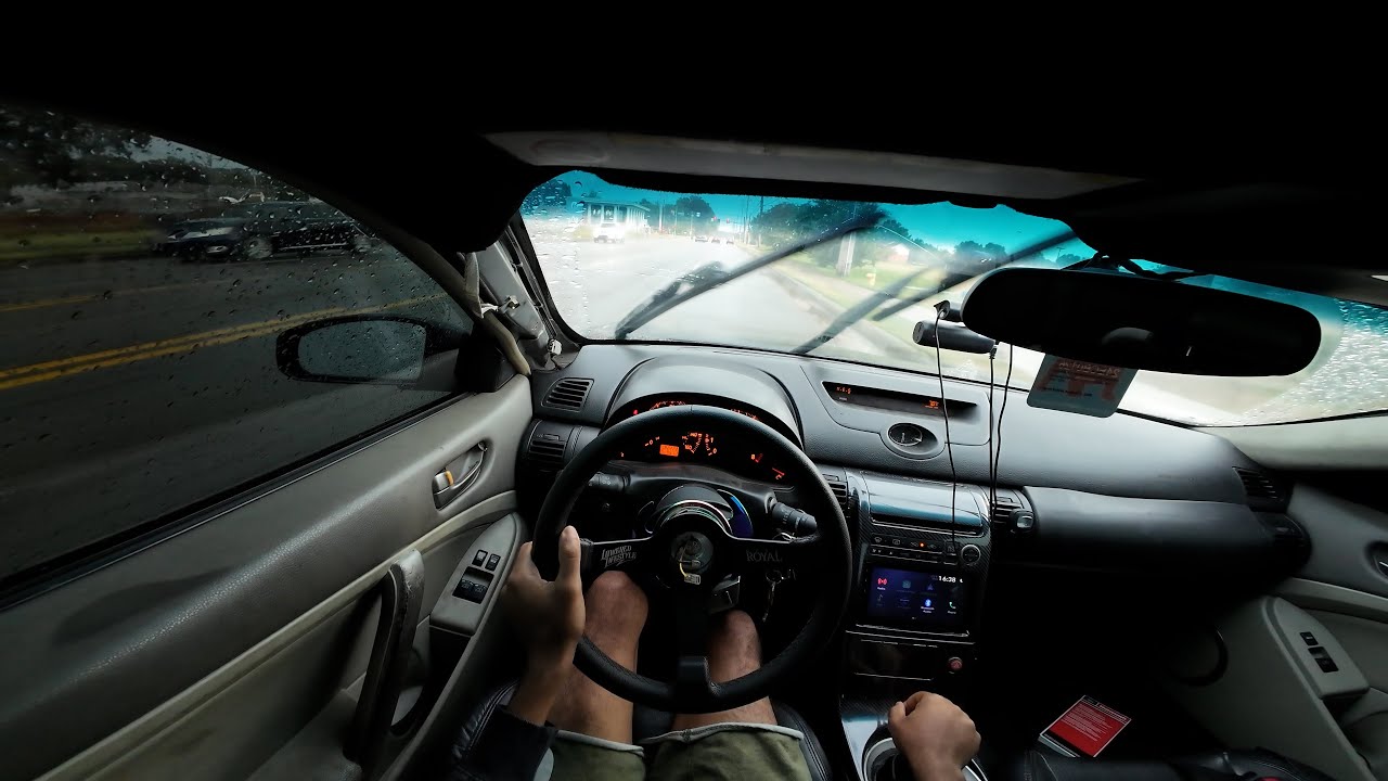 LATE TO WORK ON RAINY DAY POV *ASMR*|TUNED G35