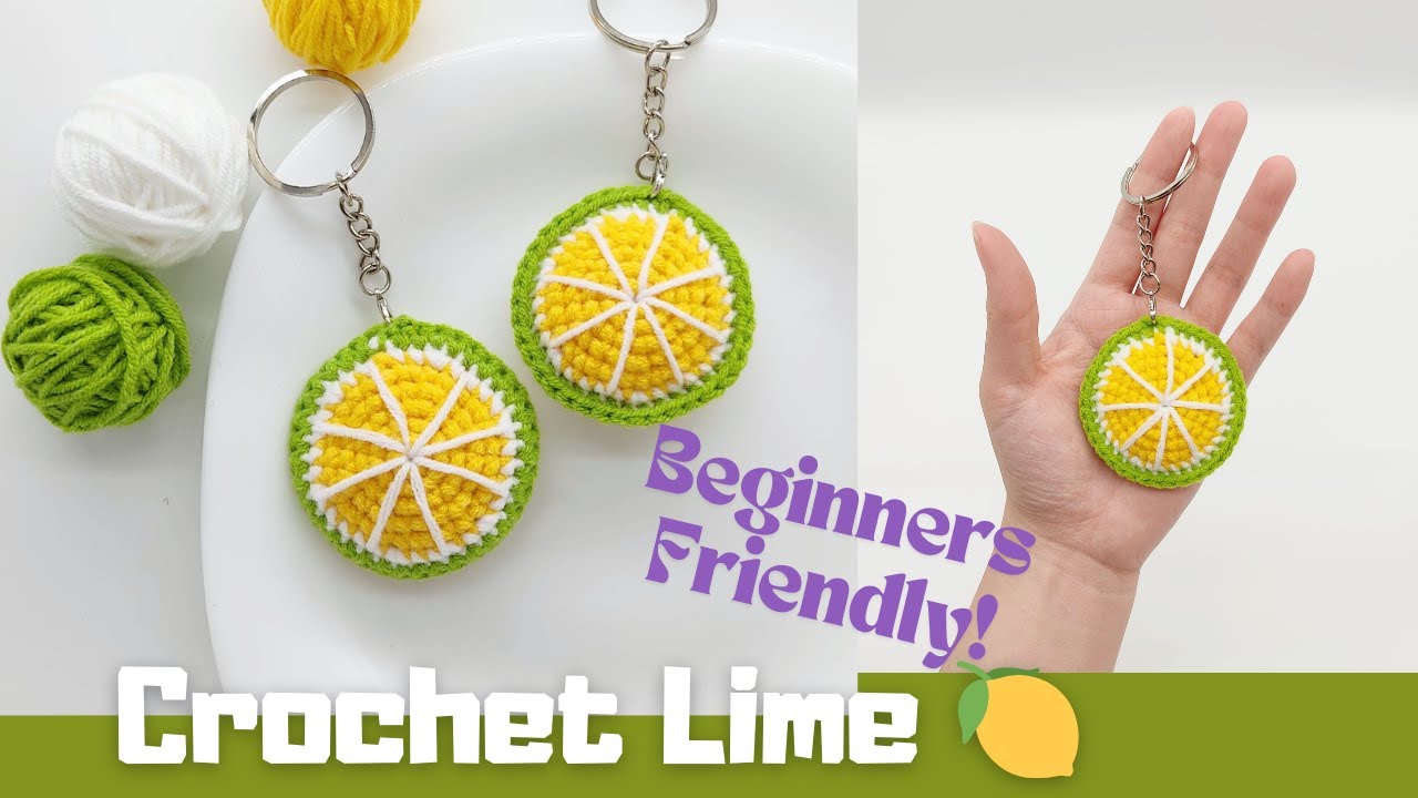 Crochet Lime Keychain Tutorial | Beginners Please In | Slower Version | JQ Handmade