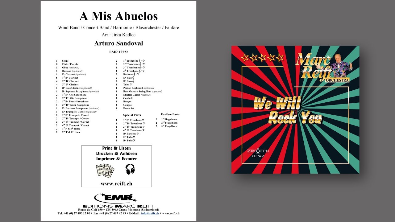 Editions Marc Reift – Arturo Sandoval: A Mis Abuelos - for Concert Band