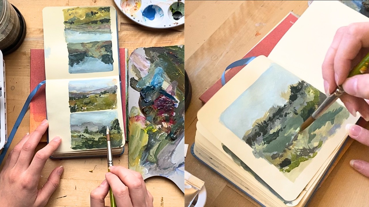 The start of a painting ✏️ ideas, gouache, and acrylics
