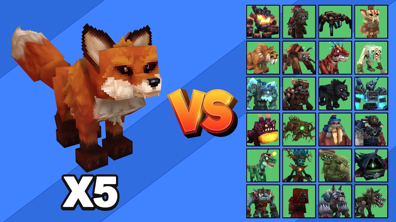 5 ZORROS vs TODOS LOS MOBS | Hytale