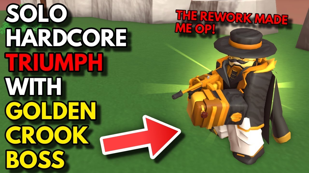 SOLO HARDCORE TRIUMPH WITH GOLDEN CROOK BOSS | ROBLOX Tower Defense Simulator