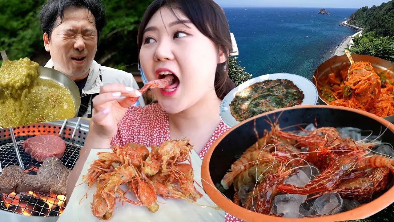 Еда и путешествия на острове Уллын🏖 Сырые креветки🦐Овощи пибимпап, калгуксу, сашими пибимпап