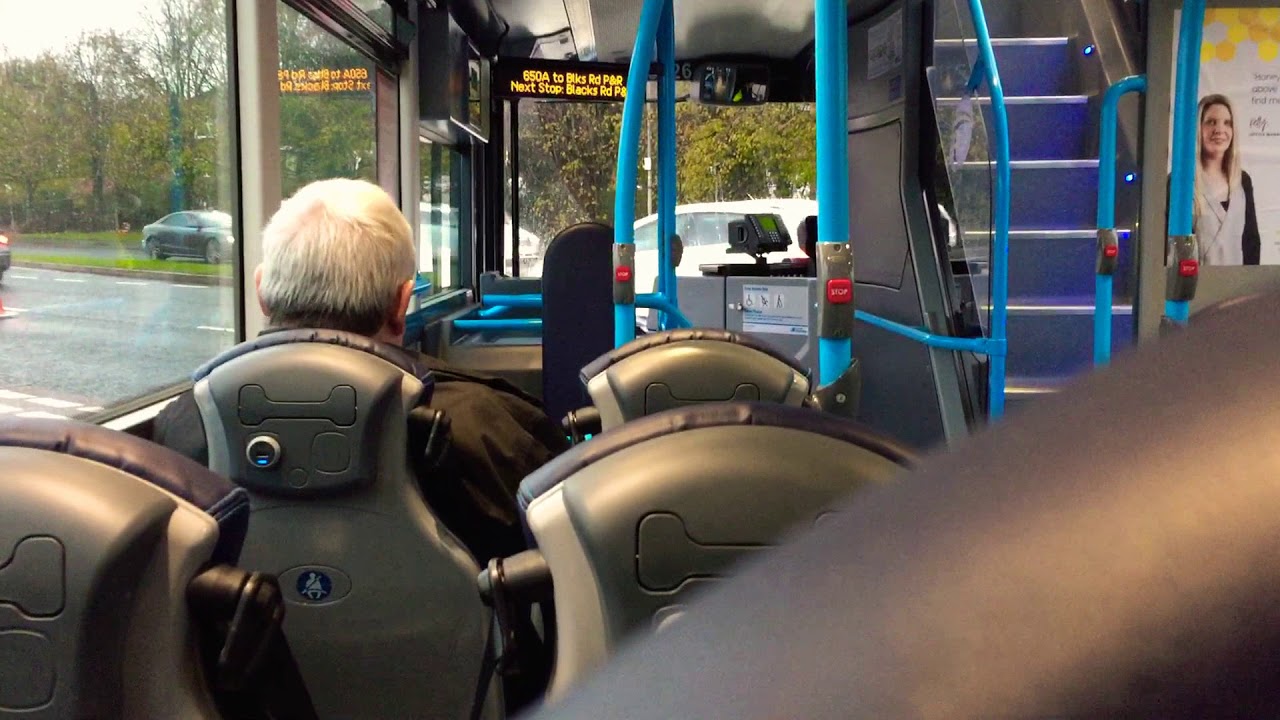 Ride on Translink Ulsterbus Urby (Metro) Wright Streetdeck No. 3126 on Route 650a Blacks Road P&R