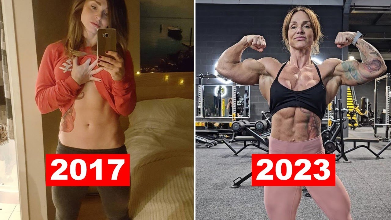 Jo Kelly | THEN and NOW 2017-2023 | Beautiful muscle girl transformation. 6 years transformation