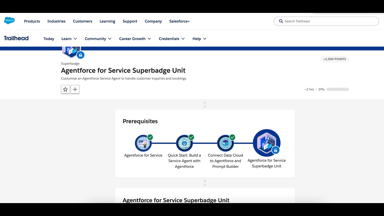 Подразделение Agentforce for Service Superbadge | Задания 1 и 2