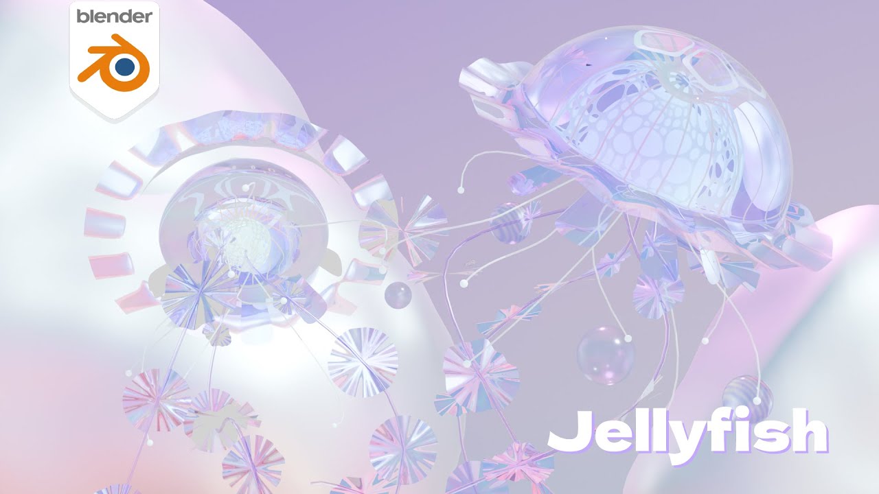 Easy Futuristic Jellyfish Blender Tutorial (Part 1) | Geometry Nodes & Modeling