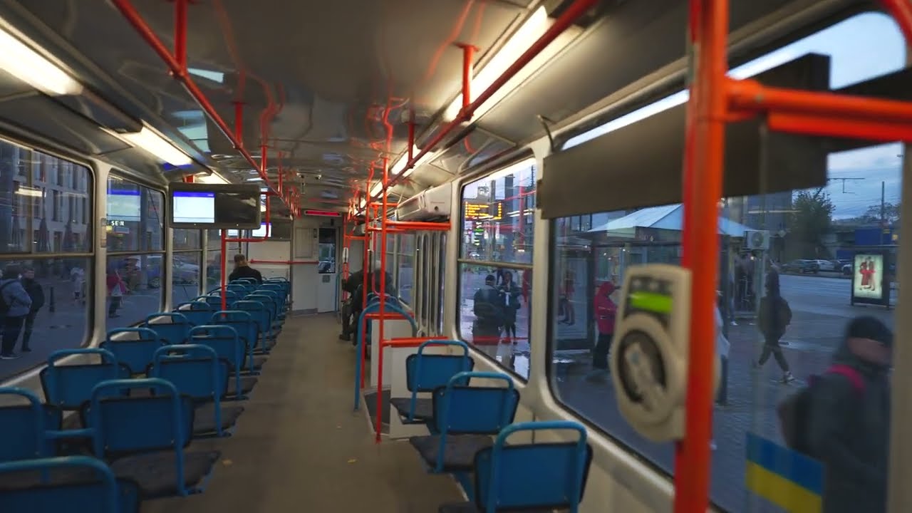 Latvia, Riga, tram 2 ride from 13. janvāra iela to Jūrmalas gatve