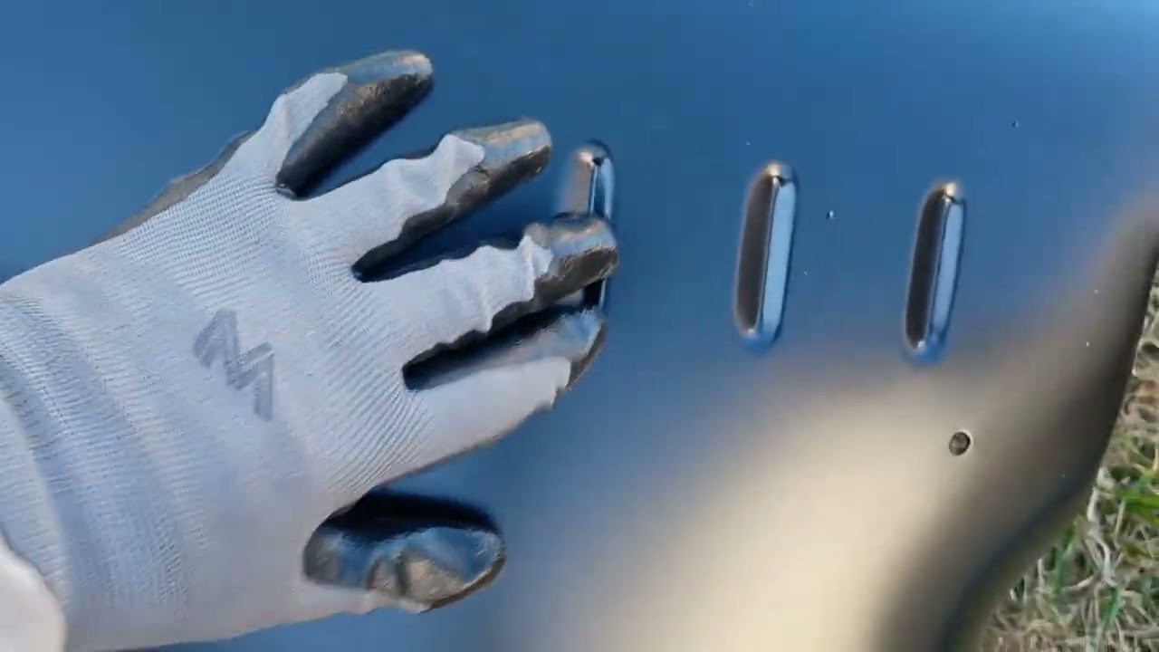 1957 Chevrolet by side comparison of the reproduction golden star fenders vs. the factory original.