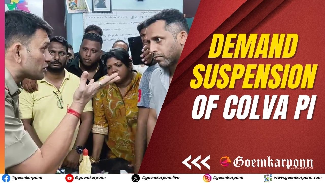 Colva Villagers Protest at Police Station, Demand Suspension of Colva PI