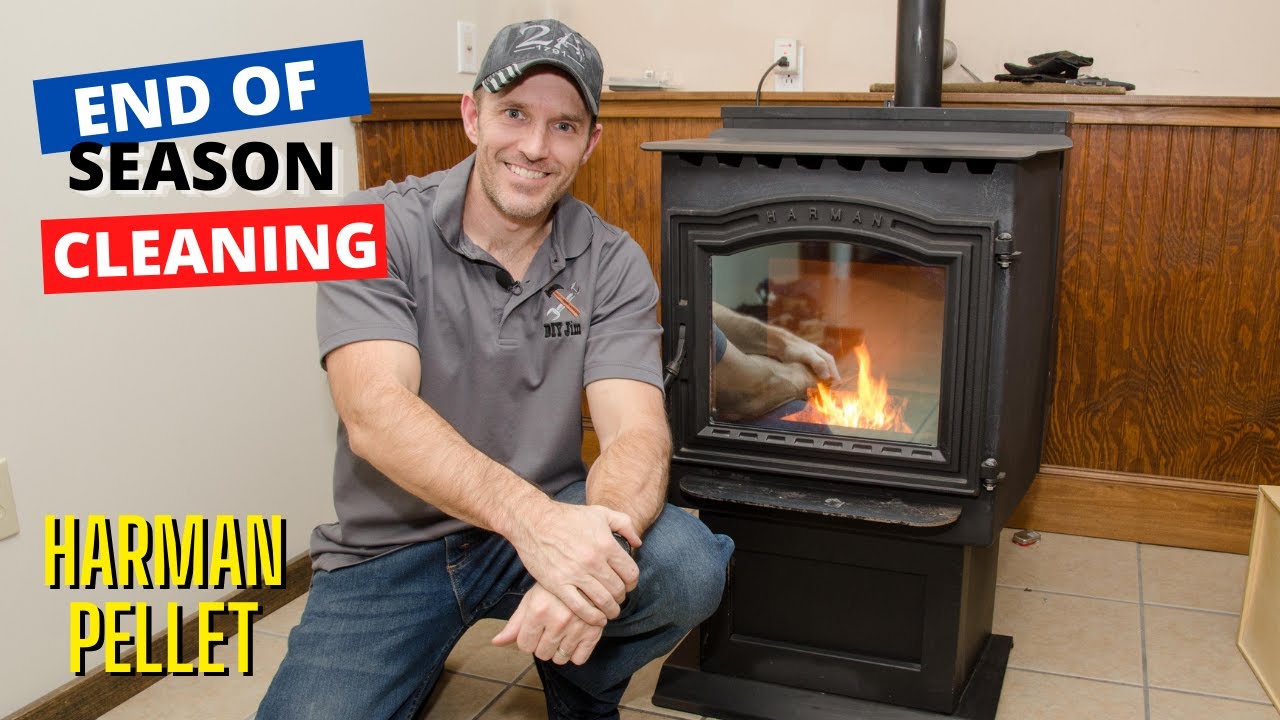 Harman P-series pellet stove cleaning END OF SEASON P68