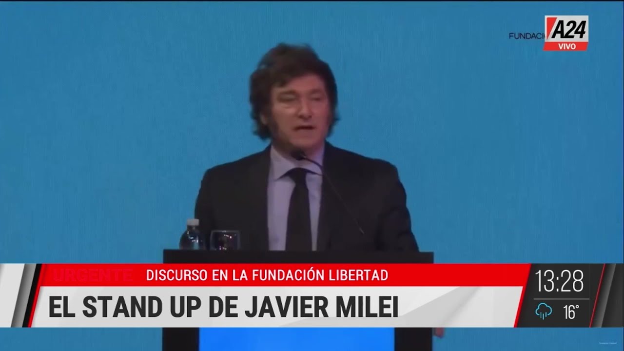 El stand up de Javier Milei en el discurso en la Fundación Libertad