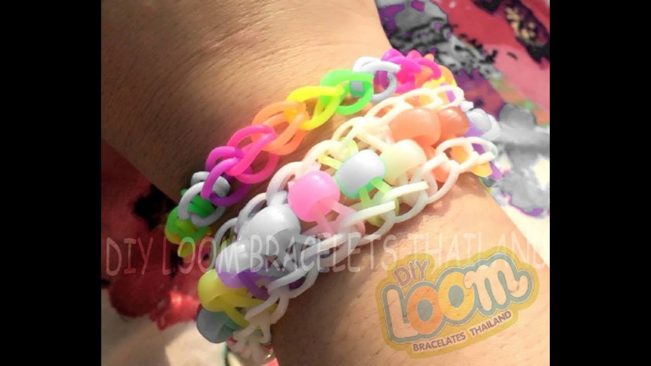 คลิปสอนถักหนังยางถักซิลิโคนLoom Bandsกำไลพาสเทลบีดส์(ความยาก 1/5)จากDIY Loom Bracelets Thailand