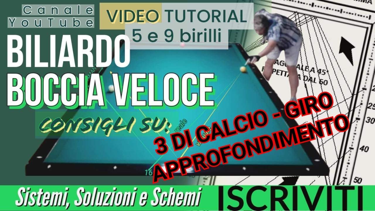 BILIARDO - v.26 - APPROFONDIMENTO GIRO O TRE SPONDE DI CALCIO