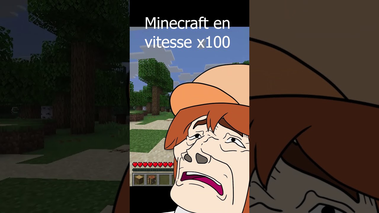 Terrifiant Minecraft en vitesse x100!  #humour #drole #anime #minecraft