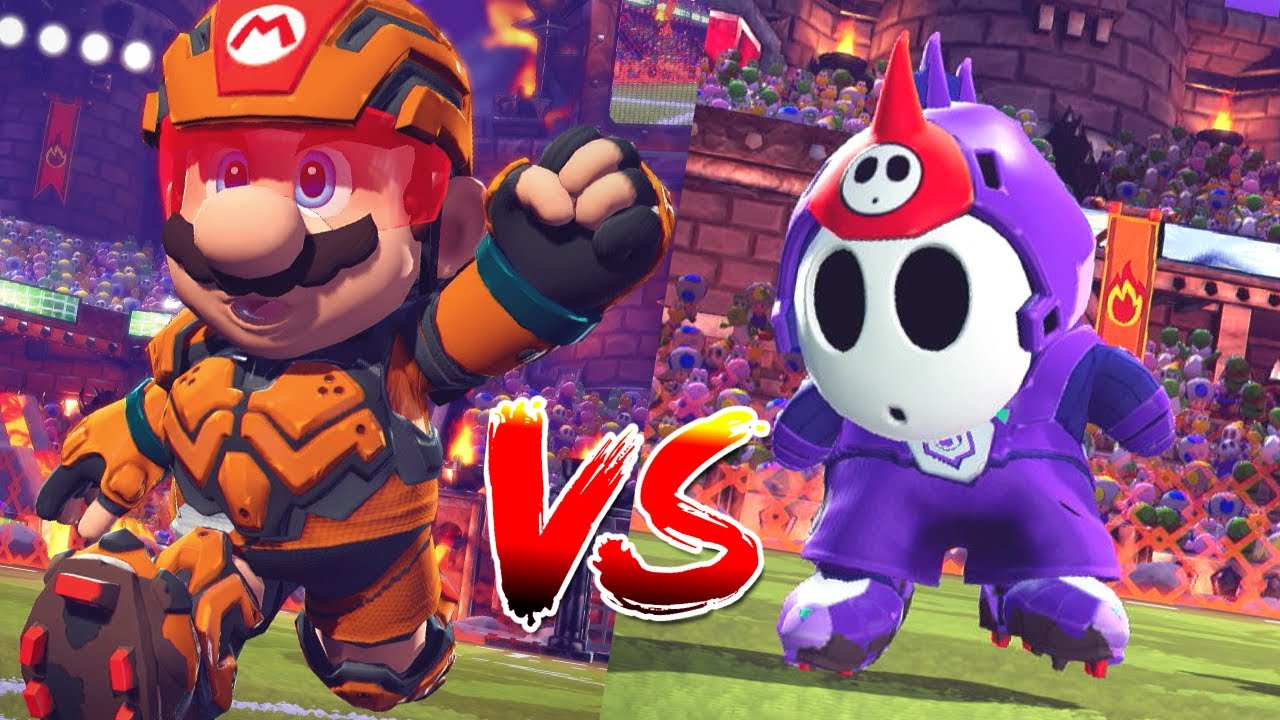 Trickster Mario VS Shellfish Shy Guy - MARIO STRIKERS BATTLE LEAGUE