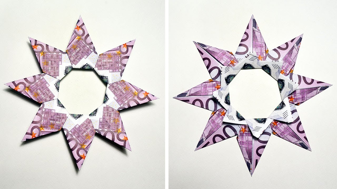 How to make a MONEY STAR out of Euro bills | ORIGAMI Modules Tutorial DIY