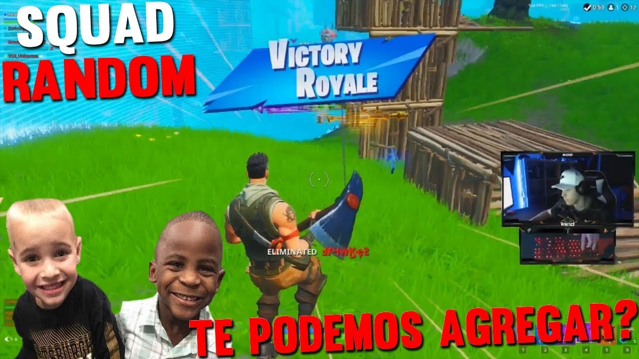 Niños se emocionan cuando les gane esta partida en Squad Random..