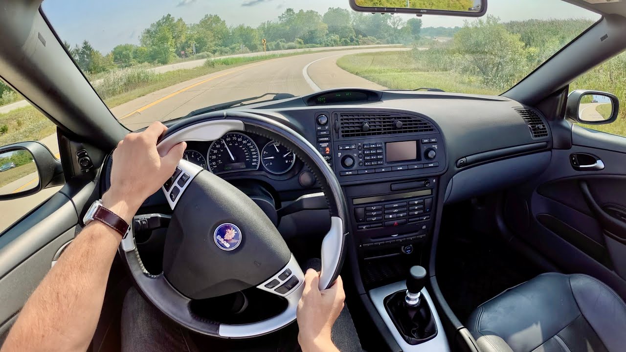 2006 Saab 9-3 Aero Manual Convertible - POV Test Drive (Binaural Audio)