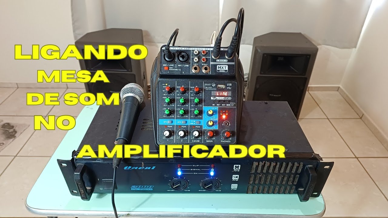 Como ligar a mesa de som no amplificador 