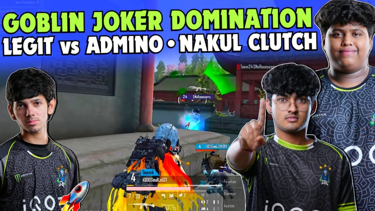 SOUL Goblin Joker 2v10 Domination 😳 LEGIT vs ADMINO 🔥 Nakul 1v3 in Seconds 🥶 Team SouL 🚀