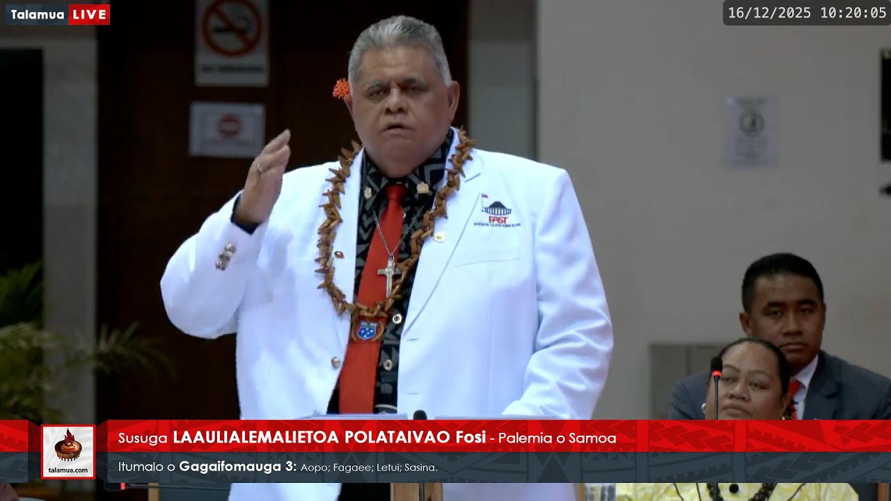 Palemene XVIII: Aso Lua 16 Tesema 2025
