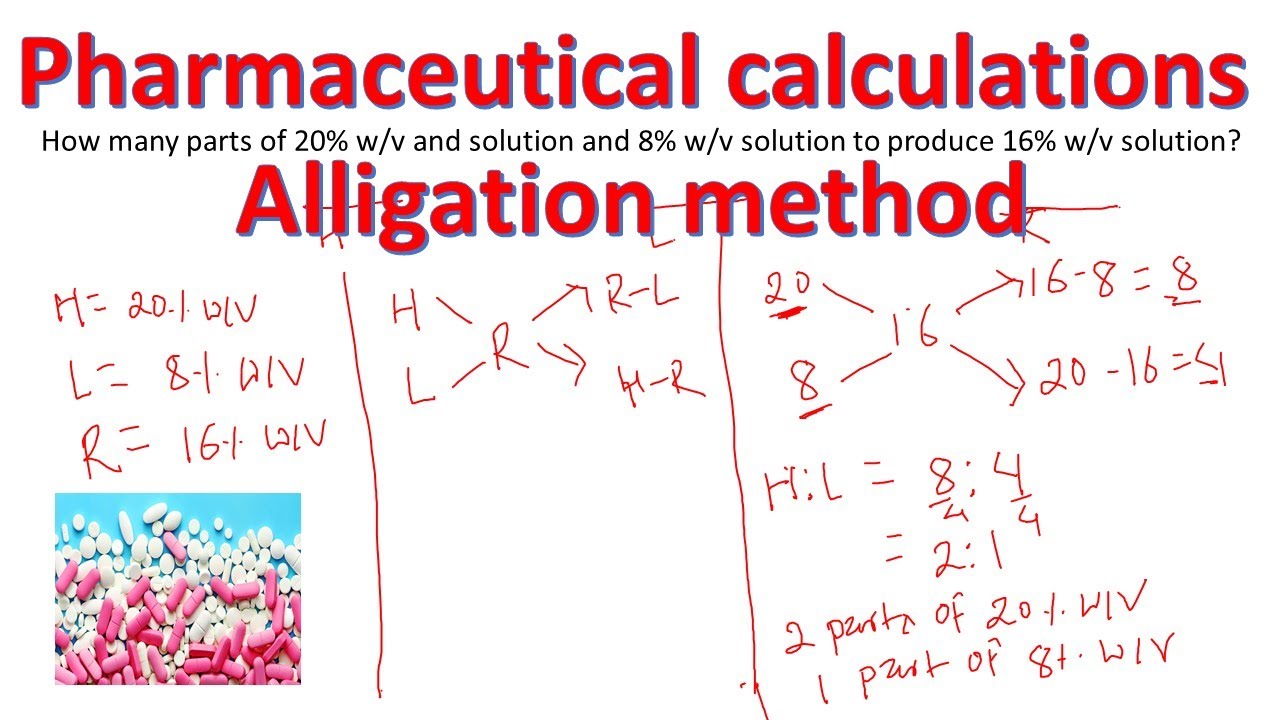 Alligation method Pharamceutical calculations | Alligation and mixture | Biology lectures |