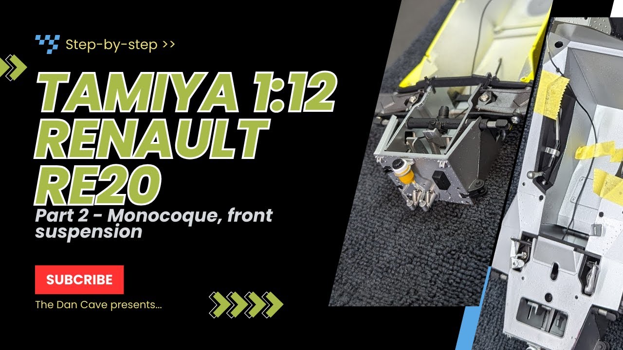 Tamiya 1:12 Renault RE20 - Часть 2 (монокок, передняя подвеска) пошагово