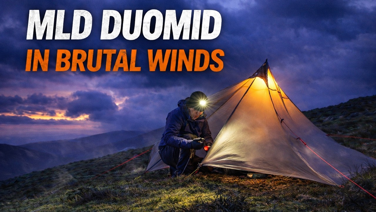 Camping in STRONG WIND⚠️ Ultralight Trekking Pole Tent Camping