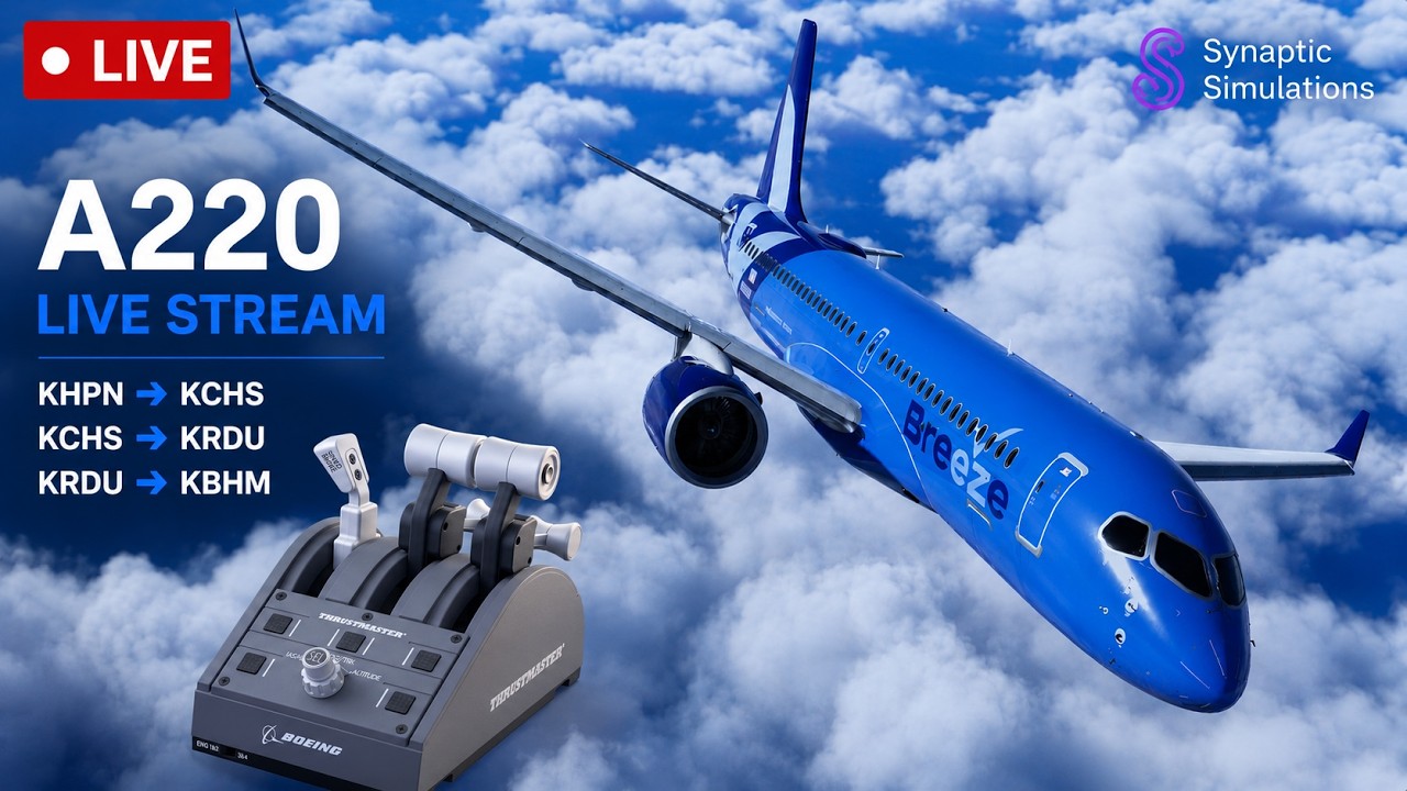 Synaptic A220 v1.0.3 | Flying Airbus with the Thrustmaster Boeing Throttle? | Real World Breeze OPS