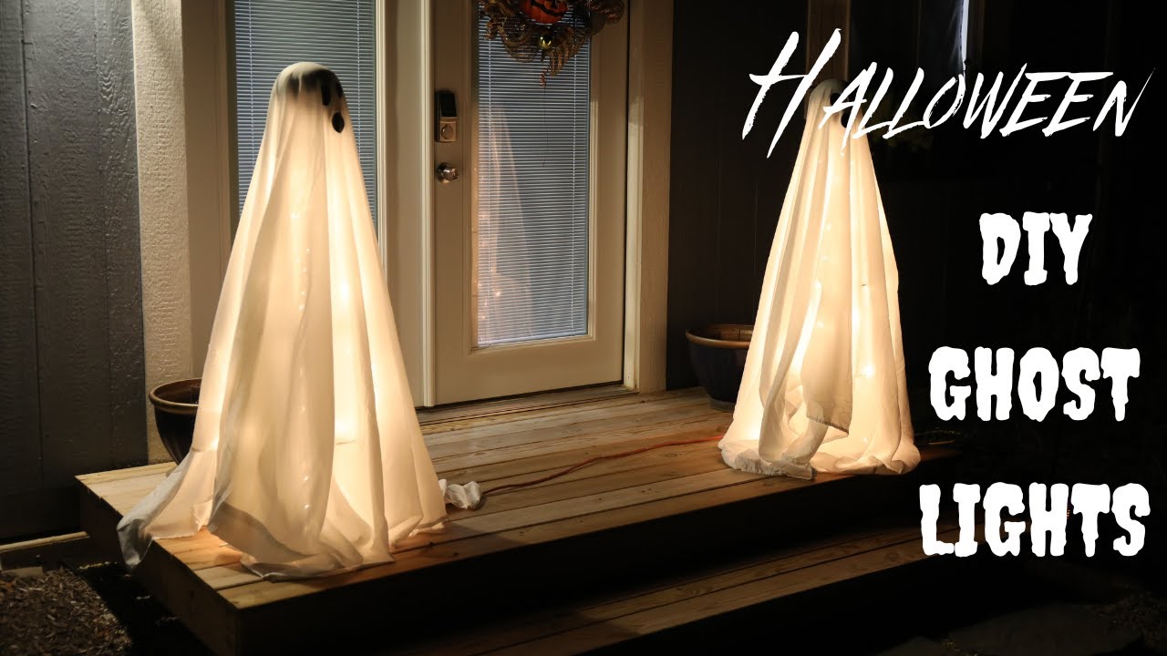 How to Make Halloween DIY Ghost Lights For Your Porch or Patio! - Thrift Diving