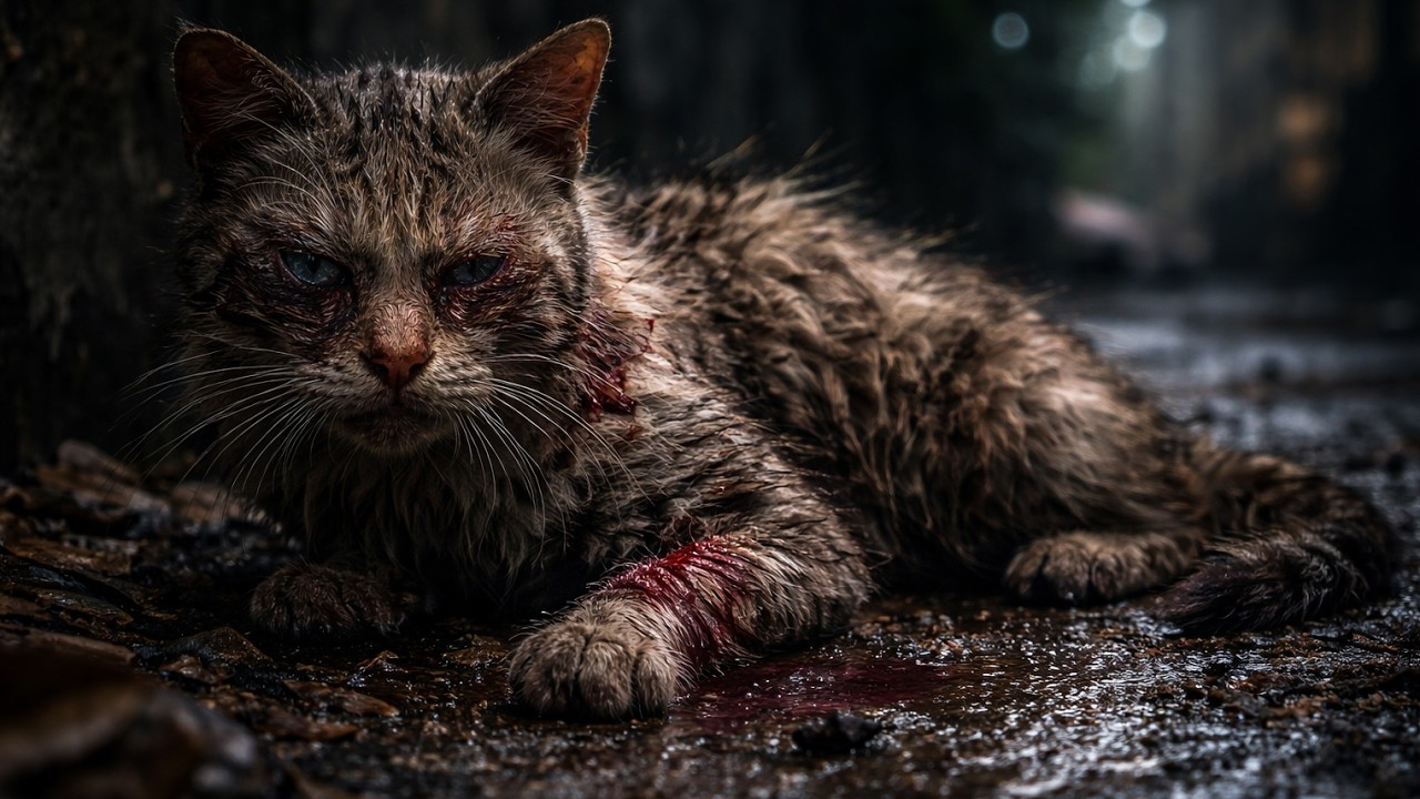 Этот кот выглядел обречённым. То, что с ним стало спустя время, невозможно смотреть без слёз