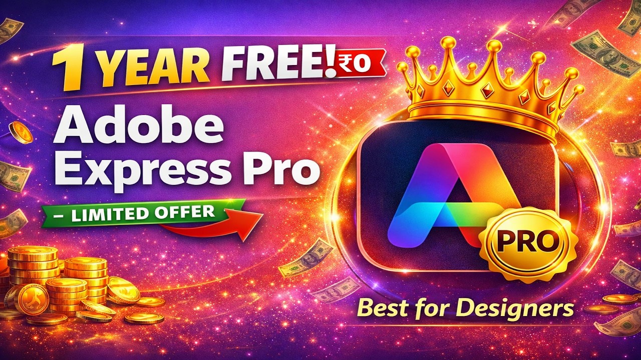 Best Free Tool for Designers? Adobe Express Pro 1 Year FREE Method