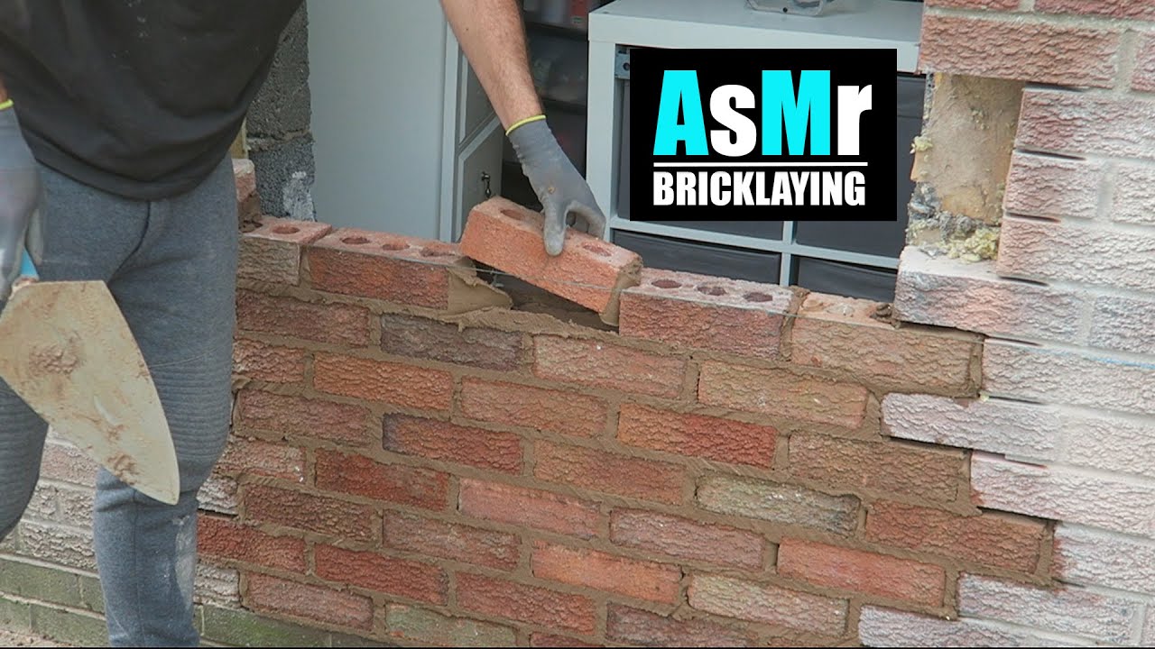Unintentional ASMR Bricklaying Video bricking up A Door