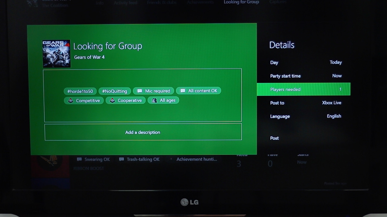 How to Use Looking for Group Feature on Xbox One
