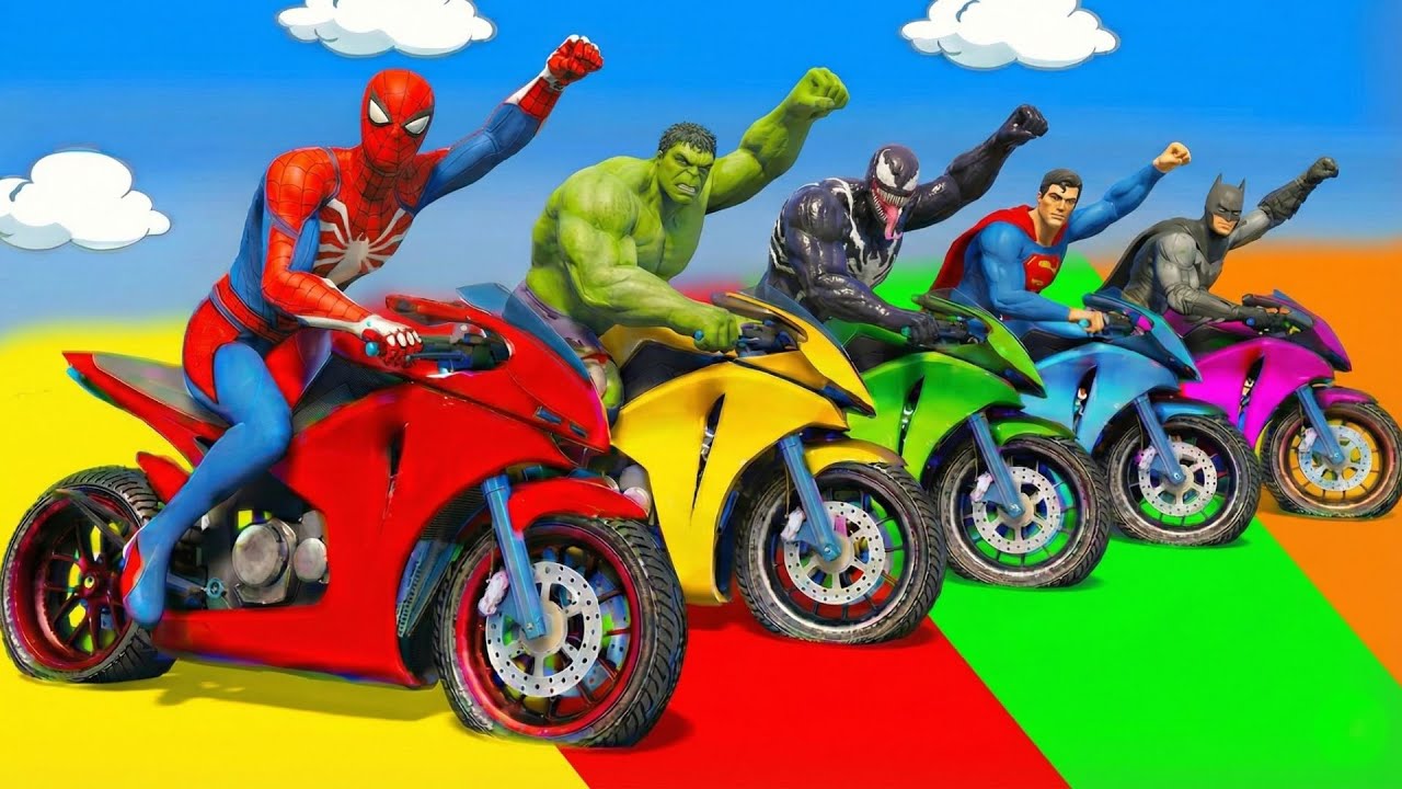 SPIDER-MAN vs TUNG TUNG TUNG SAHUR Rescue Iron man vs Venom on Motorcycle in RAINBOW SPIDERS BRIDGE