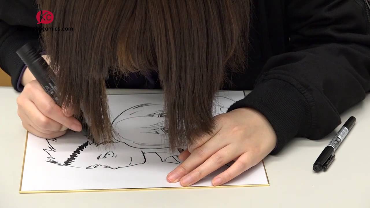 Watch Yoshitoki Oima drawing A Silent Voice characters! (and win this autograph!)