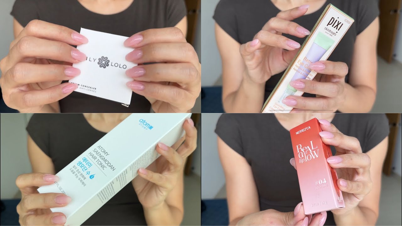 ASMR Tapping skincare and makeup products (no talking)