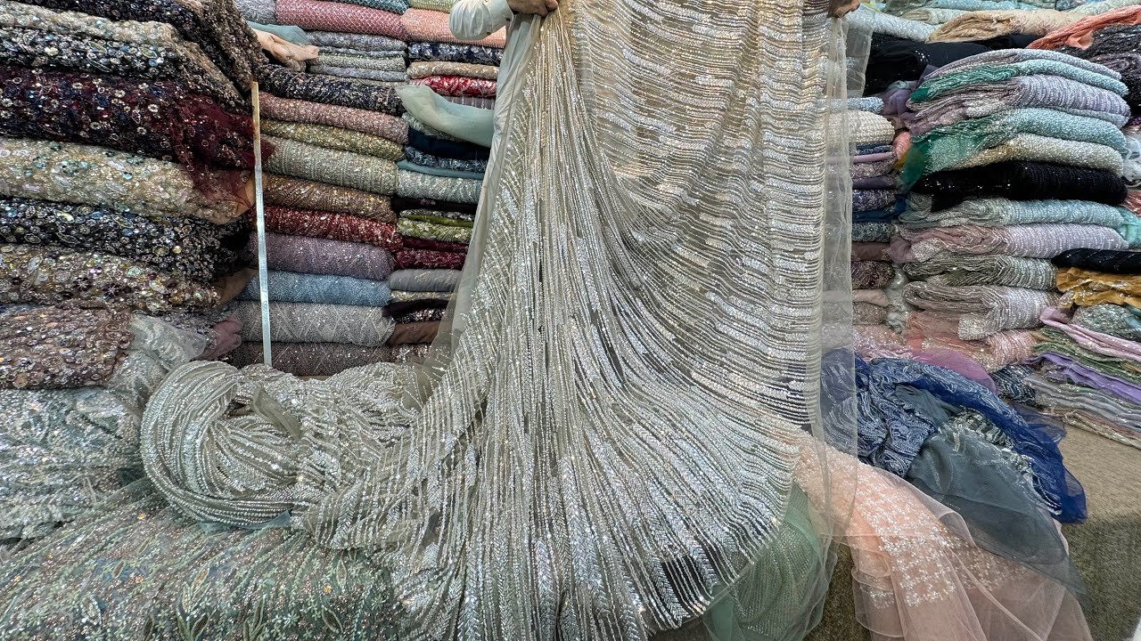 Latest variety of designer fabrics part 1| Lahore center| designer dresses from scratch #wedding