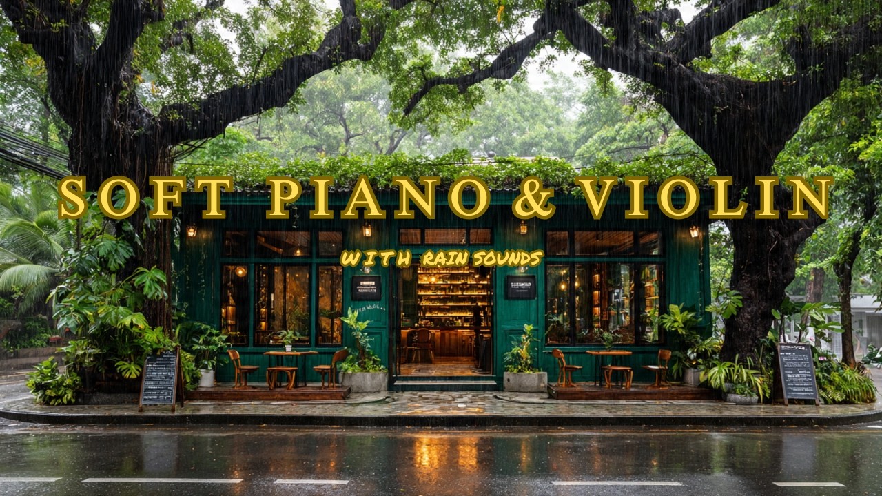 Cozy Rain Ambience 🌧️ Piano & Violin for Sleep