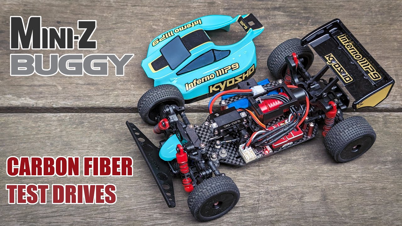Carbon Fiber vs Plastic Mini-Z Buggy MB-010 Outdoor Test Drives