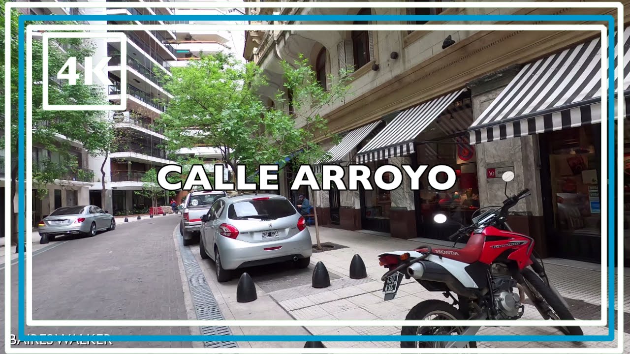 [4K] Buenos Aires Walk - Calle Arroyo / Barrio de Retiro en Buenos Aires