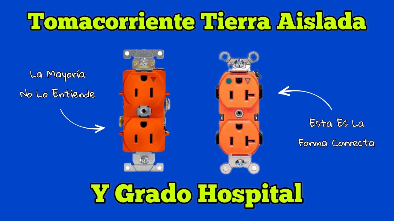 Tomacorriente De Tierra Aislada y Grado Hospital #electricidad