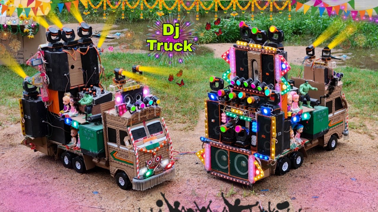 Diy Mini Dj Truck At-Home Dj gadi kese banaye dj loading dj toy making Dj box dj science project  SR